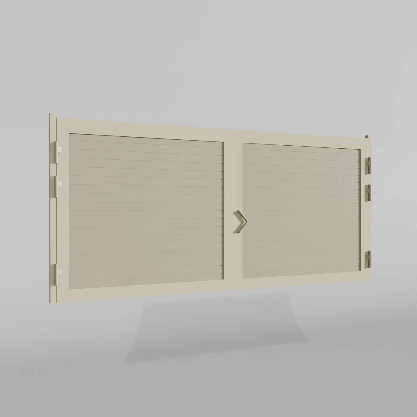 Распашные ворота DoorHan 2200х1400 цвета RAL 1014 (бежевый) с дизайном «доска» без автоматики